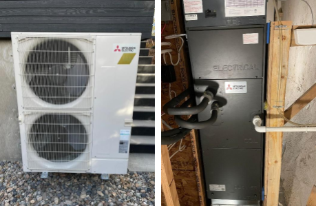 Enerma - Fig.2. Ducted Air Source Heat Pump. Left Outside Unit; Right Indoor Unit
