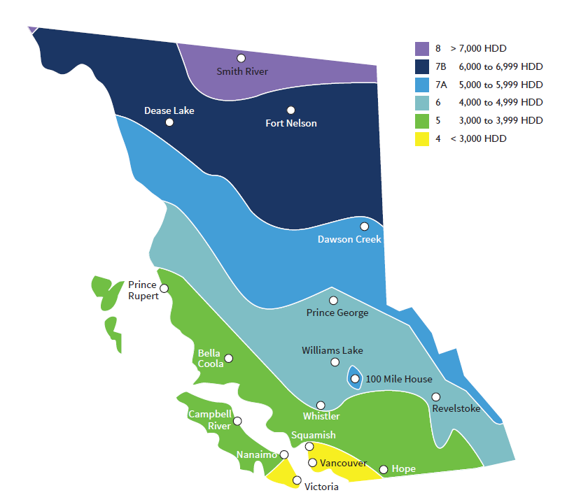 BC Building Code 2024: Climate Zone 4 has expanded